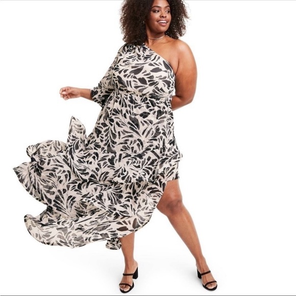 ALEXIS for Target one shoulder ruffle dress size 1X - Picture 1 of 12